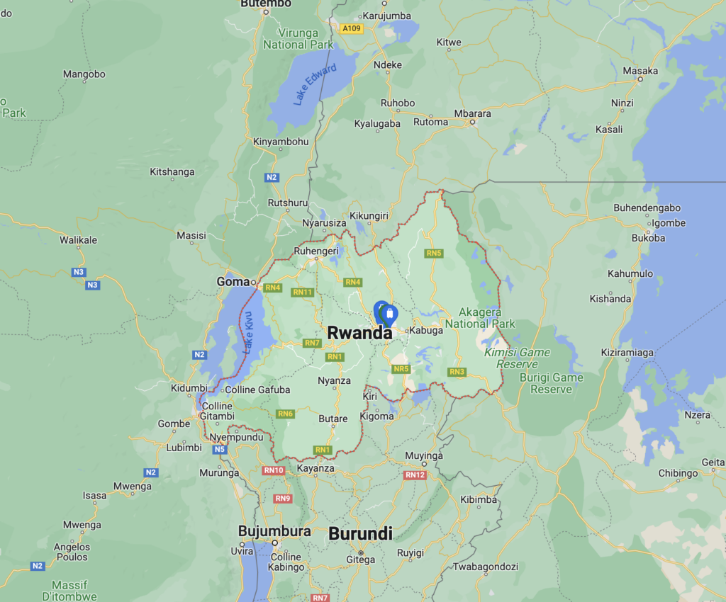screenshot showing rwanda on the map of africa
